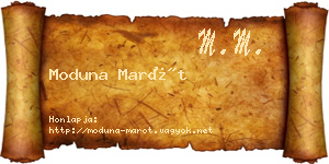 Moduna Marót névjegykártya